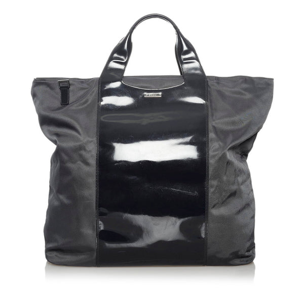 グッチ ハンドバッグ ショルダーバッグ 2way 019 2855 グレー ナイロン レザー メンズ GUCCI 【中古】