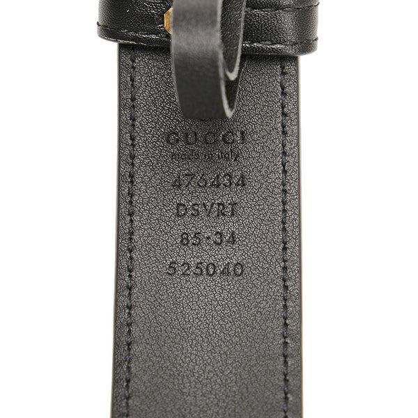 グッチ GGマーモント ウエストバッグ ボディバッグ ショルダーバッグ 476434 ブラック レザー レディース GUCCI 【中古】