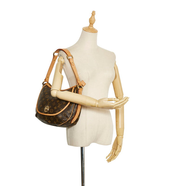 ルイ ヴィトン モノグラム トゥラムPM ハンドバッグ ショルダーバッグ M40076 ブラウン PVC レザー レディース LOUIS VUITTON 【中古】