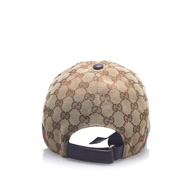 グッチ GGキャンバス シェリーライン キャップ ベースボールキャップ 200035 ベージュ キャンバス レザー メンズ GUCCI 【中古】