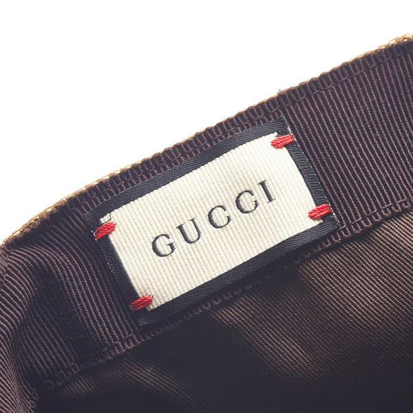 グッチ GGキャンバス シェリーライン キャップ ベースボールキャップ 200035 ベージュ キャンバス レザー メンズ GUCCI 【中古】
