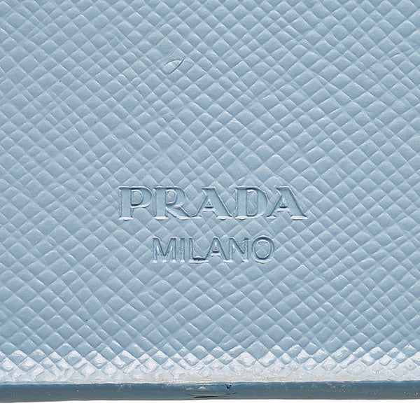 プラダ iPhone 11 Pro Max ケース ライトブルー レザー レディース PRADA 【中古】