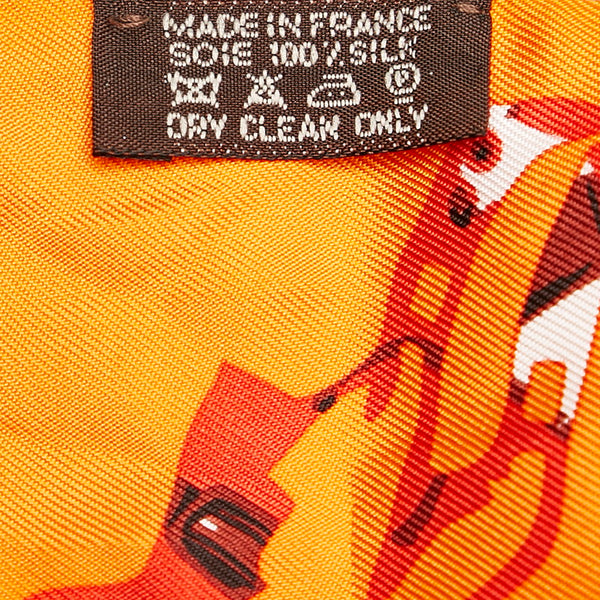 エルメス ツイリー スカーフ オレンジ シルク レディース HERMES 【中古】
