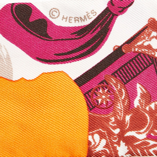 エルメス ツイリー スカーフ オレンジ シルク レディース HERMES 【中古】
