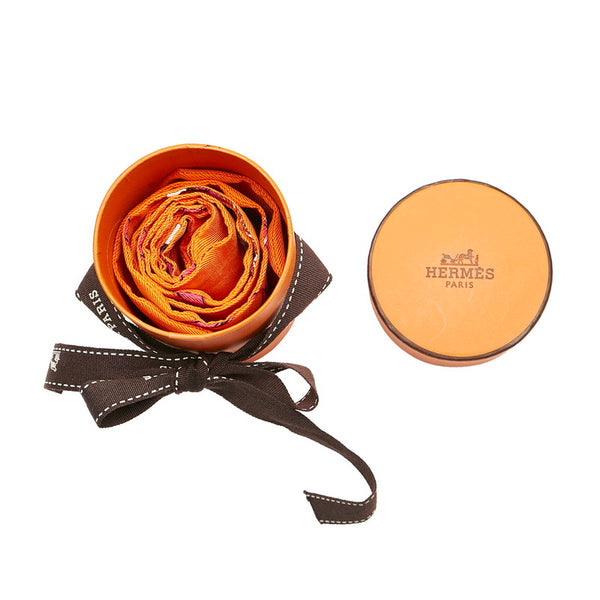 エルメス ツイリー スカーフ オレンジ シルク レディース HERMES 【中古】