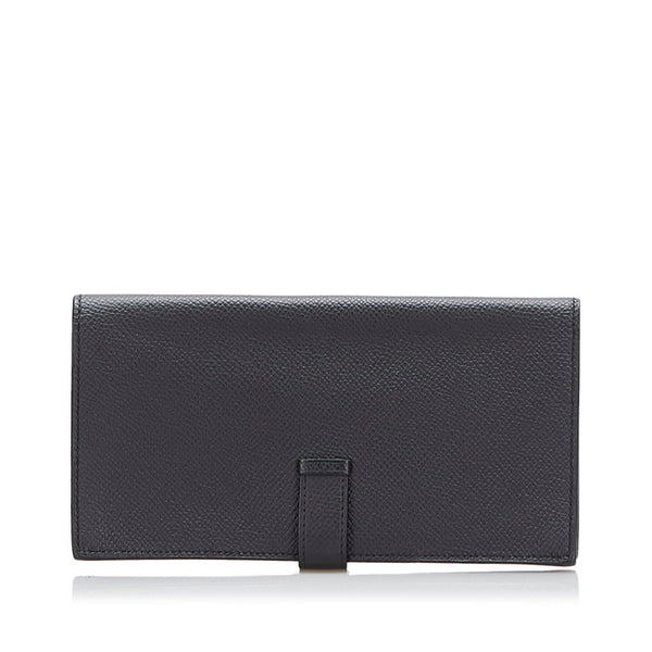 エルメス ベアンスフレ シルバー金具 長財布 ブラック ヴォーエプソン レディース HERMES 【中古】