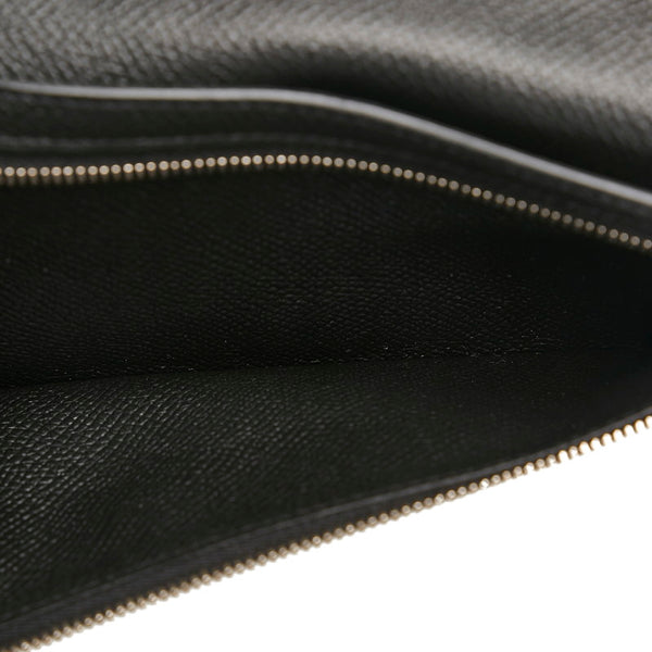 エルメス ベアンスフレ シルバー金具 長財布 ブラック ヴォーエプソン レディース HERMES 【中古】