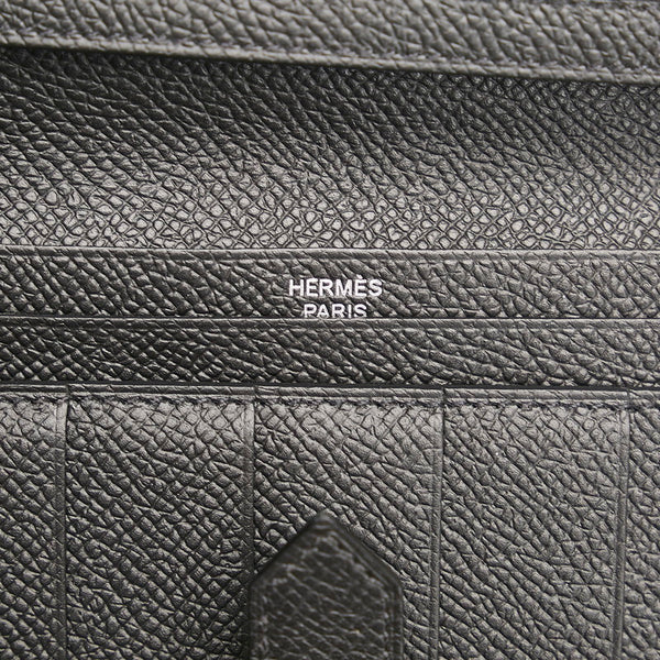 エルメス ベアンスフレ シルバー金具 長財布 ブラック ヴォーエプソン レディース HERMES 【中古】