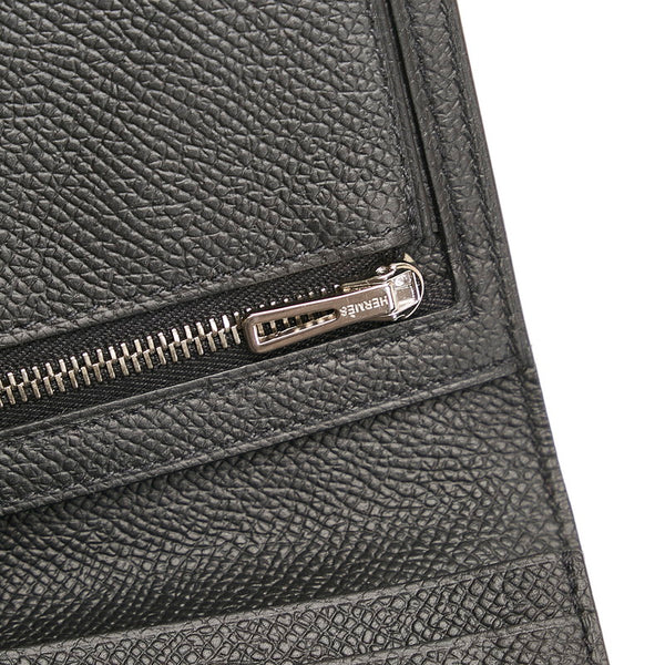エルメス ベアンスフレ シルバー金具 長財布 ブラック ヴォーエプソン レディース HERMES 【中古】