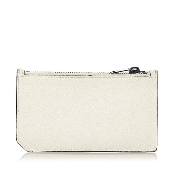 サンローラン フラグメント パスケース 458583 ホワイト レザー レディース SAINT LAURENT 【中古】