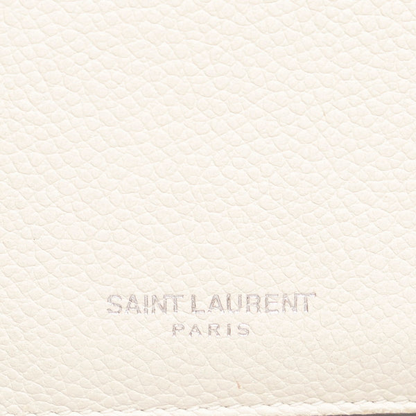 サンローラン フラグメント パスケース 458583 ホワイト レザー レディース SAINT LAURENT 【中古】