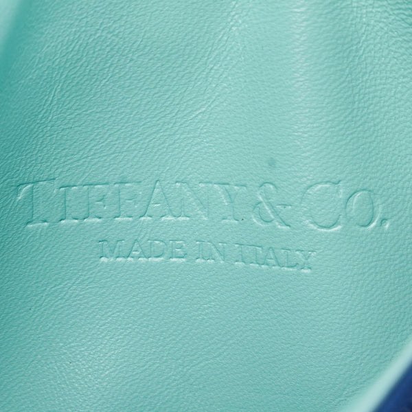 ティファニー リバーシブル メタリック トートバッグ ブルー レザー レディース TIFFANY&Co. 【中古】
