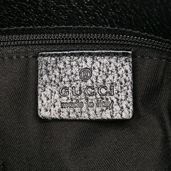 グッチ GGキャンバス トートバッグ 120836 ブラック キャンバス レザー レディース GUCCI 【中古】