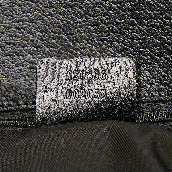 グッチ GGキャンバス トートバッグ 120836 ブラック キャンバス レザー レディース GUCCI 【中古】