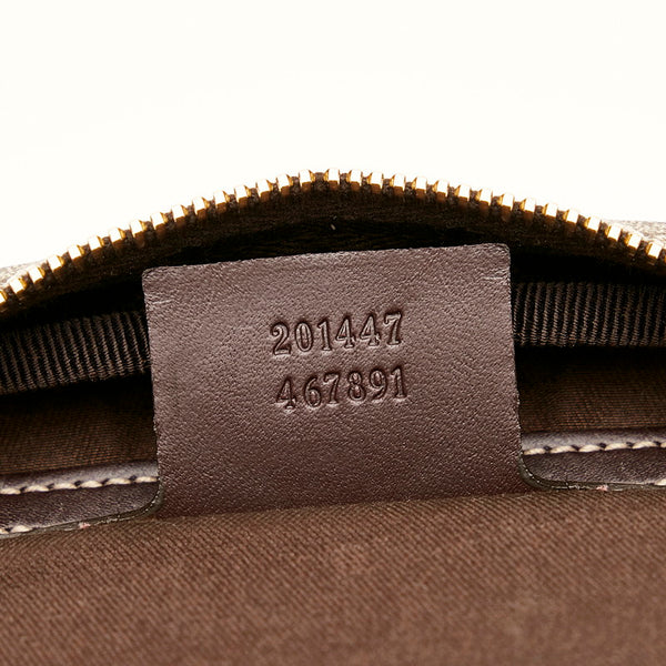 グッチ GGスプリーム 斜め掛け ショルダーバッグ 201447 ベージュ ブラウン PVC レザー レディース GUCCI 【中古】