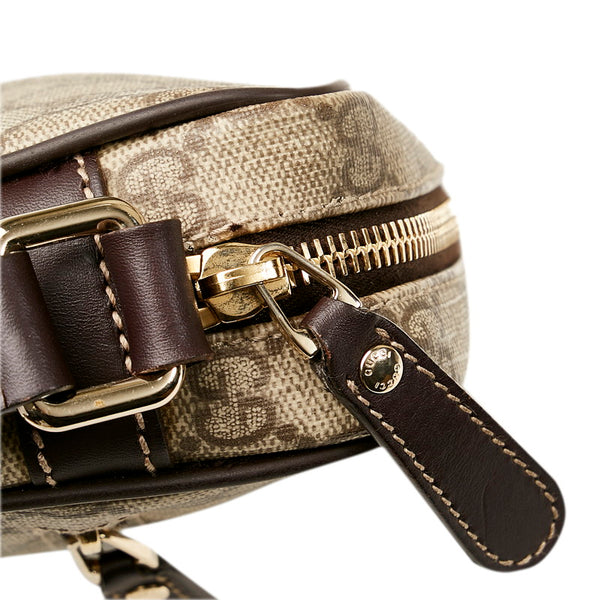 グッチ GGスプリーム 斜め掛け ショルダーバッグ 201447 ベージュ ブラウン PVC レザー レディース GUCCI 【中古】