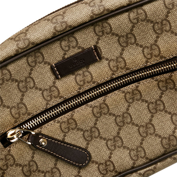 グッチ GGスプリーム 斜め掛け ショルダーバッグ 201447 ベージュ ブラウン PVC レザー レディース GUCCI 【中古】