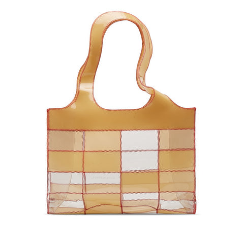 シャネル クリアバッグ トートバッグ ワンショルダーバッグ ベージュ レッド クリア ビニール レディース CHANEL 【中古】