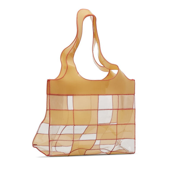 シャネル クリアバッグ トートバッグ ワンショルダーバッグ ベージュ レッド クリア ビニール レディース CHANEL 【中古】