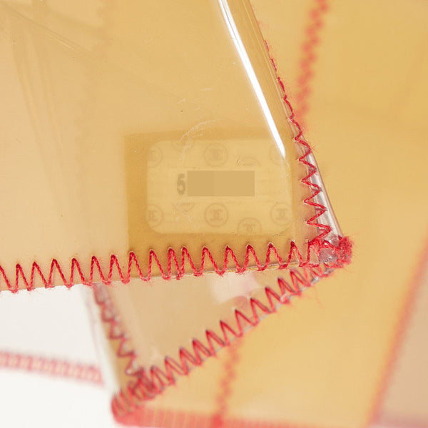 シャネル クリアバッグ トートバッグ ワンショルダーバッグ ベージュ レッド クリア ビニール レディース CHANEL 【中古】