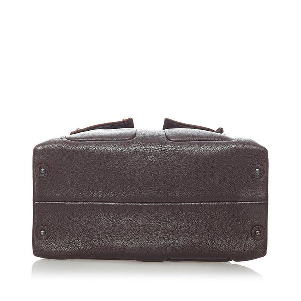 ボッテガヴェネタ イントレチャート ハンドバッグ ブラウン レザー レディース BOTTEGAVENETA 【中古】