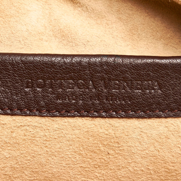 ボッテガヴェネタ イントレチャート ハンドバッグ ブラウン レザー レディース BOTTEGAVENETA 【中古】