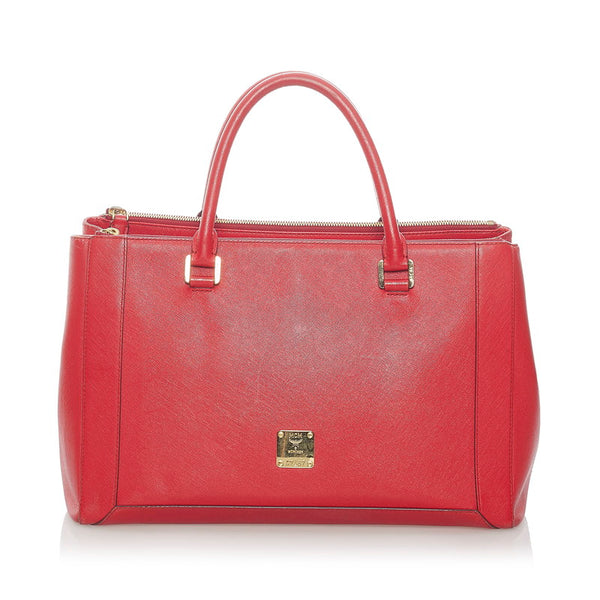 エム シー エム ハンドバッグ ショルダーバッグ 2WAY レッド レザー レディース MCM 【中古】