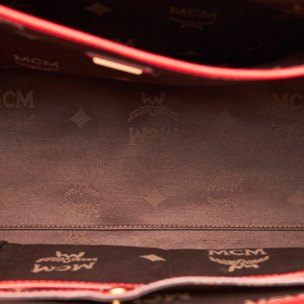 エム シー エム ハンドバッグ ショルダーバッグ 2WAY レッド レザー レディース MCM 【中古】