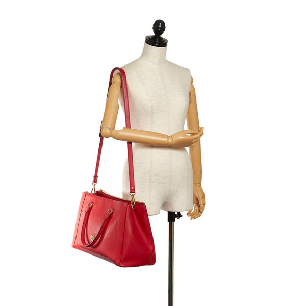 エム シー エム ハンドバッグ ショルダーバッグ 2WAY レッド レザー レディース MCM 【中古】
