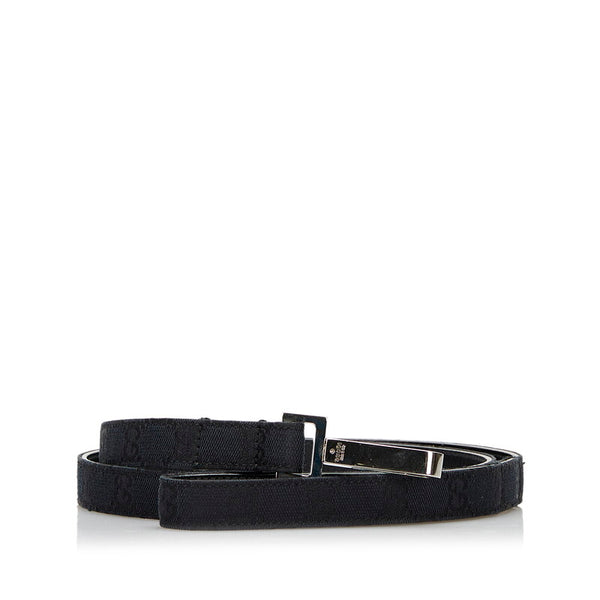 グッチ GGキャンバス ドッグ リード 首輪セット 小～中型犬 ブラック キャンバス レザー ユニセックス GUCCI 【中古】