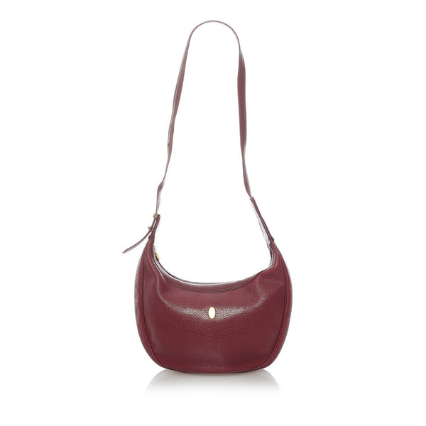 カルティエ マストライン 斜め掛け ショルダーバッグ ボルドー ワインレッド レザー レディース CARTIER 【中古】