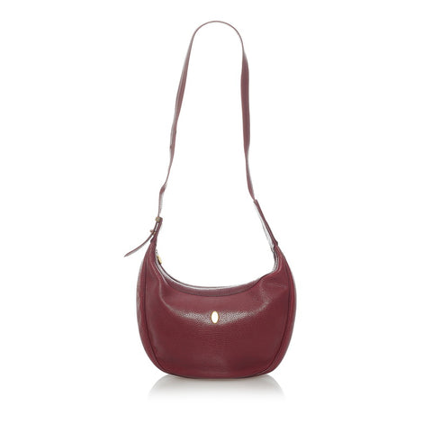 カルティエ マストライン 斜め掛け ショルダーバッグ ボルドー ワインレッド レザー レディース CARTIER 【中古】