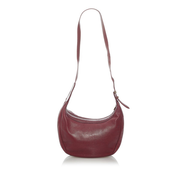 カルティエ マストライン 斜め掛け ショルダーバッグ ボルドー ワインレッド レザー レディース CARTIER 【中古】