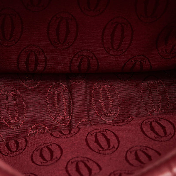 カルティエ マストライン 斜め掛け ショルダーバッグ ボルドー ワインレッド レザー レディース CARTIER 【中古】