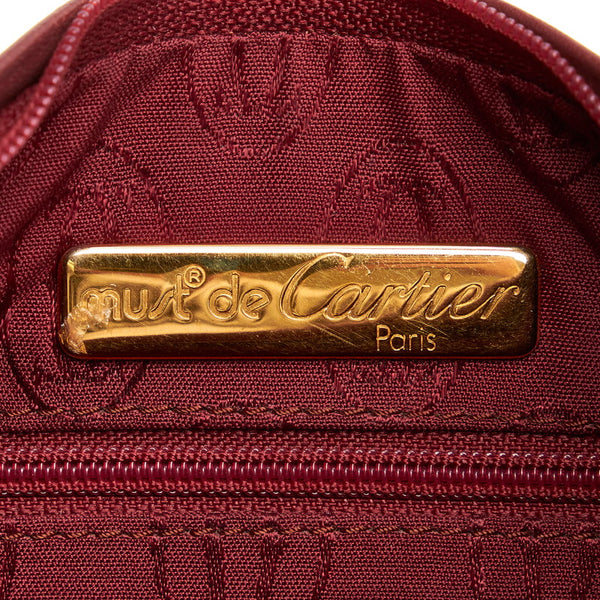 カルティエ マストライン 斜め掛け ショルダーバッグ ボルドー ワインレッド レザー レディース CARTIER 【中古】