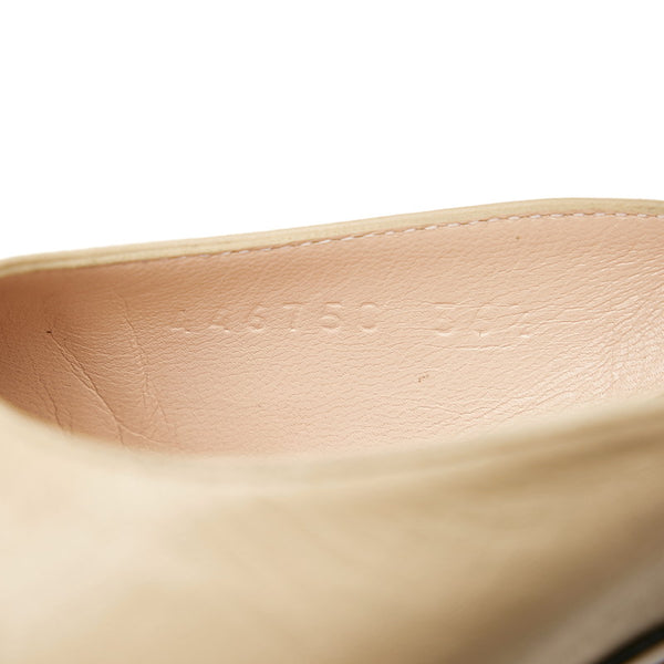 グッチ メリージェーン パンプス 446750 ベージュ レザー レディース GUCCI 【中古】