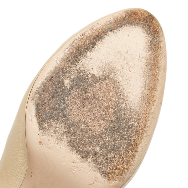 グッチ メリージェーン パンプス 446750 ベージュ レザー レディース GUCCI 【中古】