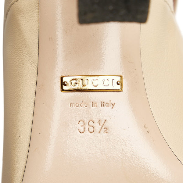グッチ メリージェーン パンプス 446750 ベージュ レザー レディース GUCCI 【中古】