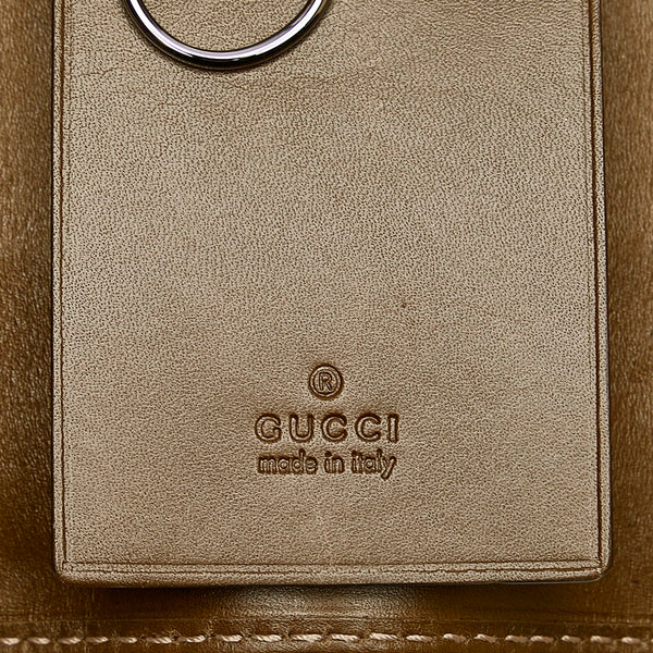 グッチ グッチシマ 6連 キーケース 138077 カーキ レザー メンズ GUCCI 【中古】
