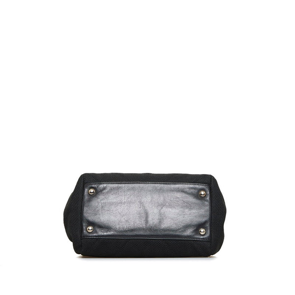 シャネル Vステッチ　 ココチャーム トートバッグ ショルダーバッグ ブラック シルバー キャンバス レザー レディース CHANEL 【中古】