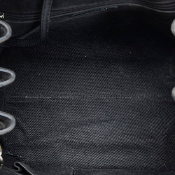 シャネル Vステッチ　 ココチャーム トートバッグ ショルダーバッグ ブラック シルバー キャンバス レザー レディース CHANEL 【中古】