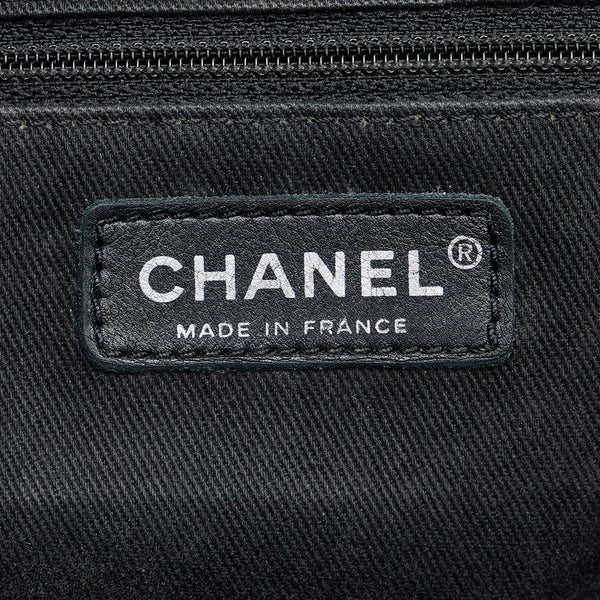 シャネル Vステッチ　 ココチャーム トートバッグ ショルダーバッグ ブラック シルバー キャンバス レザー レディース CHANEL 【中古】