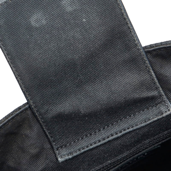 シャネル Vステッチ　 ココチャーム トートバッグ ショルダーバッグ ブラック シルバー キャンバス レザー レディース CHANEL 【中古】