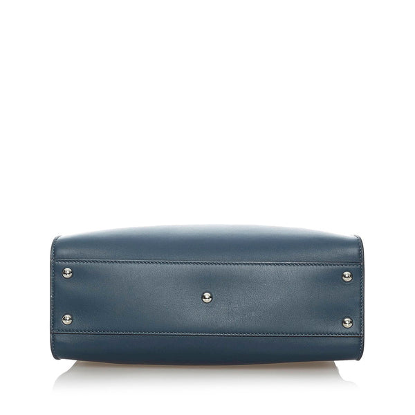 フェンディ ピーカブー ハンドバッグ ショルダーバッグ 2WAY 8BN290 ネイビー レザー レディース FENDI 【中古】