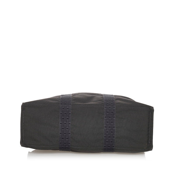 エルメス エールラインGM ハンドバッグ トートバッグ グレー キャンバス メンズ HERMES 【中古】