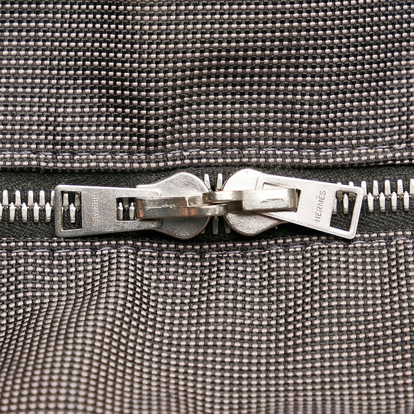 エルメス エールラインGM ハンドバッグ トートバッグ グレー キャンバス メンズ HERMES 【中古】