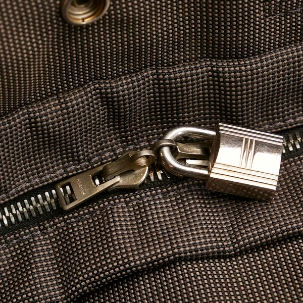 エルメス エールラインMM トートバッグ グレー キャンバス メンズ HERMES 【中古】