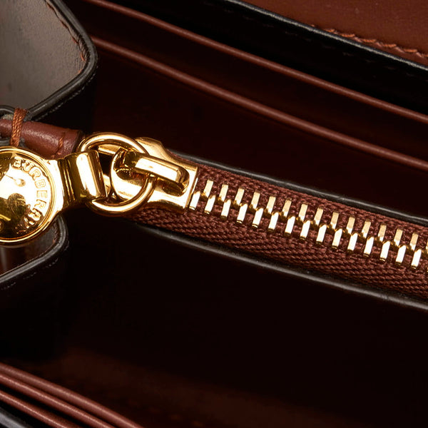 バーバリー TBモノグラム 長財布 ブラウン ブラック ホワイト PVC レザー メンズ BURBERRY 【中古】