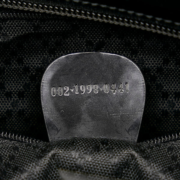 グッチ バンブー ハンドバッグ ショルダーバッグ 2WAY 002 1998 ブラック キャンバス レディース GUCCI 【中古】