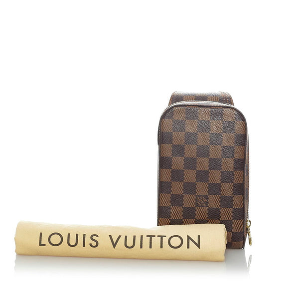 ルイ ヴィトン ダミエ ジェロニモス N51994 ブラウン PVC レザー ボディバッグ メンズ LOUIS VUITTON 【中古】